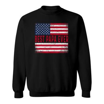 Vintage Best Papa Ever American Flag Father's Day Gift Sweatshirt | Mazezy UK