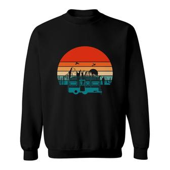 Vintage Camping Van Sunset Retro Style Travel Adventure Sweatshirt - Thegiftio