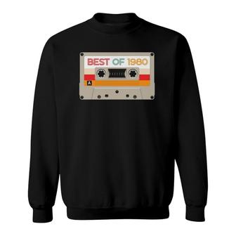Vintage Cassette Tape Birthday Gifts Born In Best Of 1980 Sweatshirt | Mazezy