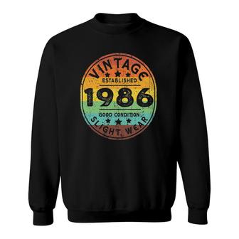Vintage Established 1986 36Th Birthday Party Retro Men Sweatshirt | Mazezy