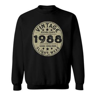 Vintage Established 1988 34Th Birthday Party Retro Men Sweatshirt | Mazezy