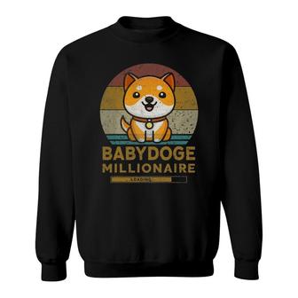 Vintage Funny Baby Doge Millionaire Miner Baby Doge Sweatshirt | Mazezy