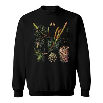 Vintage Inspired Xmas Floral Elements Botanical Chart Sweatshirt | Mazezy CA