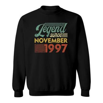 Vintage Legend Since November 1997 Birthday Sweatshirt | Mazezy