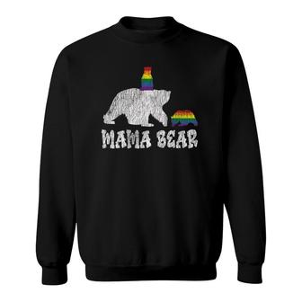 Vintage Mama Bear Pride Mother Teens Mom Lesbian Gay Lgbtq Sweatshirt | Mazezy