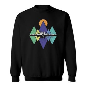 Vintage Mountains Elk Hunting Hiking Camping Climbing Gift Sweatshirt | Mazezy