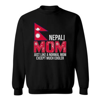 Vintage Nepali Mom Nepal Flag Design Mother's Day Sweatshirt | Mazezy