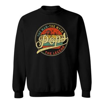 Vintage Pops Man Myth Legend Daddy Grandpa Gift Ideas Family Sweatshirt | Mazezy