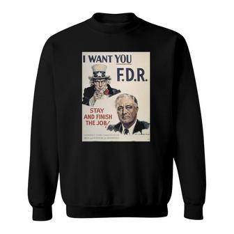 Vintage Poster - I Want You Fdr Retro Sweatshirt