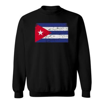 Vintage Proud Cuban American Patriotic And Pride Cuba Flag Sweatshirt | Mazezy