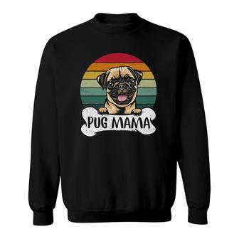 Vintage Pug Mama Dog Lover Mothers Day Gift Sweatshirt | Mazezy