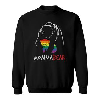 Vintage Rainbow Mama Bear Hug Love Support Parent Pride Lgbt Sweatshirt | Mazezy