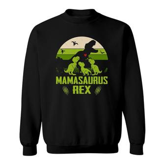Vintage Retro 3 Kids Mamasaurus Dinosaur Lover Gift Sweatshirt | Mazezy
