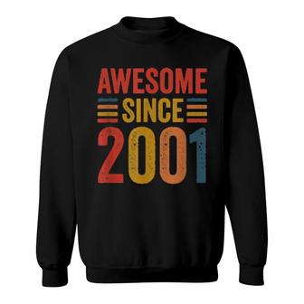Vintage Retro Awesome Since 2001 21St Birthday Ideas Sweatshirt | Mazezy