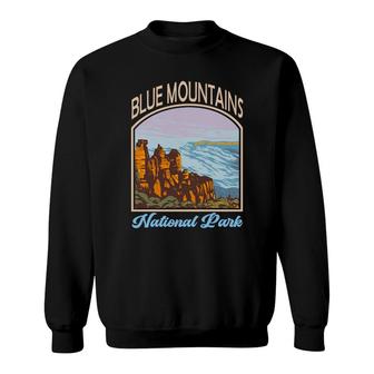 Vintage Retro Blue Mountains National Park Travel Adventure Sweatshirt - Thegiftio