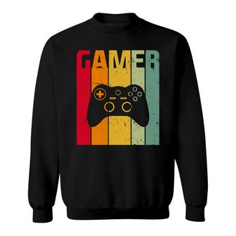 Vintage Retro Controller Gamer Video Game Player Sweatshirt - Thegiftio UK