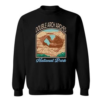 Vintage Retro Double Arch Arches National Park Travel Adventure Sweatshirt - Thegiftio