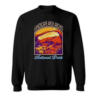 Vintage Retro Landscape Arch Arches National Park Travel Adventure Sweatshirt - Thegiftio
