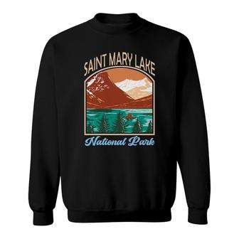 Vintage Retro Saint Mary Lake National Park Travel Adventure Sweatshirt - Thegiftio