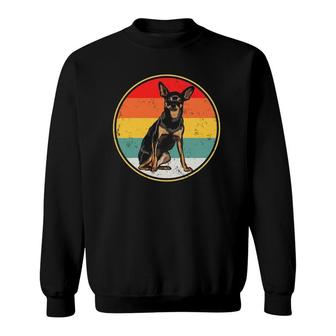 Vintage Retro Sunset Miniature Pinscher Dog Sweatshirt | Mazezy