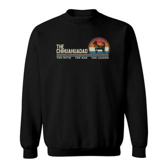 Vintage Retro The Chihuahua Dad Funny Puppy Lover Silhouette Sweatshirt | Mazezy