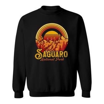 Vintage Saguaro National Park Cactus Mountains Camping Sweatshirt | Mazezy