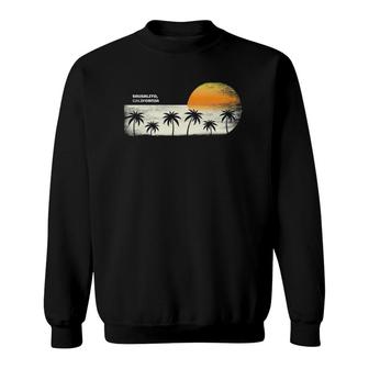 Vintage Sausalito Ca Ocean Sunset And Palm Trees Sweatshirt | Mazezy