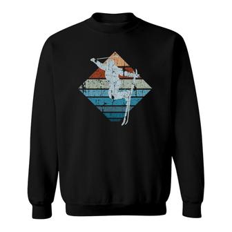 Vintage Ski Diamond Design Freestyle Skier Gift Sweatshirt | Mazezy