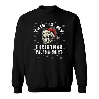 Vintage Skull Santa Hat Skeleton Christmas Pajama Sweatshirt | Mazezy