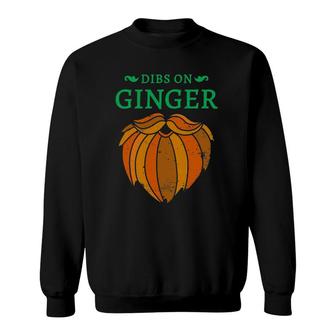 Vintage St Patricks Day Dibs On The Ginger Red Beard Irish Sweatshirt - Thegiftio
