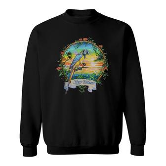 Vintage Tropical Sunset Beach Parrot Trip To Key West Sweatshirt | Mazezy