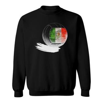 Vintage Volleyball Mexico Flag Mexican Pride Sweatshirt | Mazezy