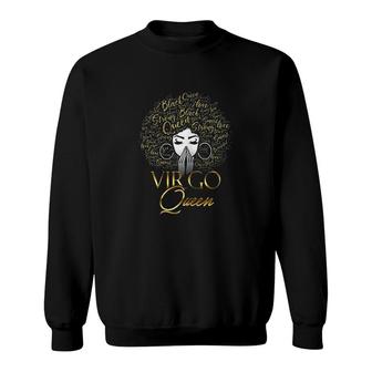 Virgo Queen Strong Smart Black Sweatshirt | Mazezy