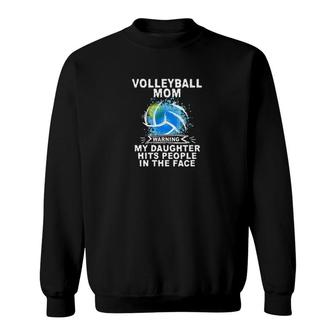 Volleyball Mom Warning Sweatshirt | Mazezy