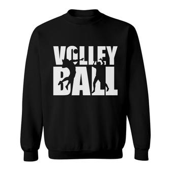 Volleyball Players Silhouette Sport Lover Gift Sweatshirt | Mazezy