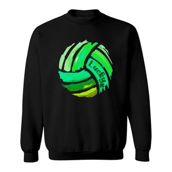 Volleyball St Patrick's Day Lucky Green For Boys & Girls Sweatshirt | Mazezy