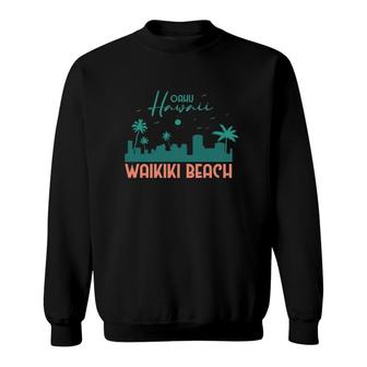 Waikiki Beach Oahu Hawaii Summer Vacation Gift Sweatshirt | Mazezy CA