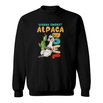 Wanna Smoking Alpaca Bowl Sweatshirt | Mazezy