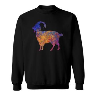 Watercolor Mountain Goat Apparel Sweatshirt | Mazezy