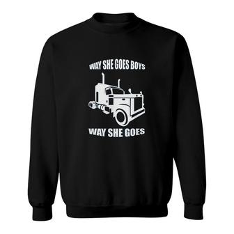 Way She Goes Boys Truck Driver Sweatshirt - Thegiftio UK