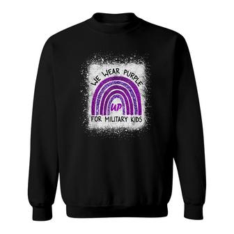 We Wear Purple Up For Military Kids Military Child Month Sweatshirt - Seseable
