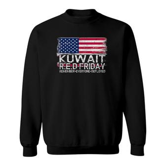 Wear Red For Deployed Kuwait - Red Friday Military Gift Sweatshirt | Mazezy