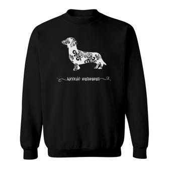 Weenie Mamma Dachshund Mom Weiner Dog Gift For Her Sweatshirt | Mazezy
