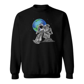 Weeping Astronaut Earth Day Mother Earth Save The Planet Eco Sweatshirt - Thegiftio UK