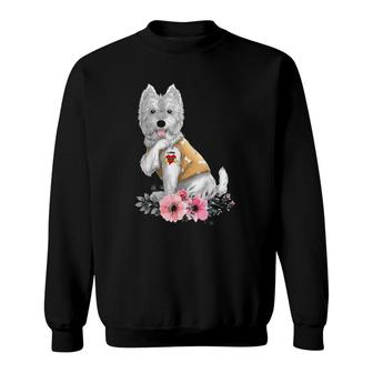 Westie I Love Mom Tattoo Dog Funny Mother's Day Gift Sweatshirt | Mazezy