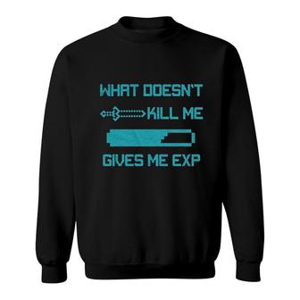 What Doesnt Kill Me Gives Me Exp Sweatshirt | Mazezy