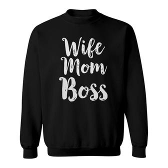 Wife Mom Boss Mother's Day Gift Mommy Mama Momma Tee Sweatshirt | Mazezy UK