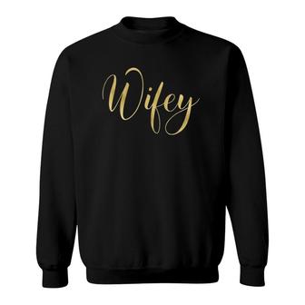 Wifey Gold Effect Lettering Sweatshirt | Mazezy CA