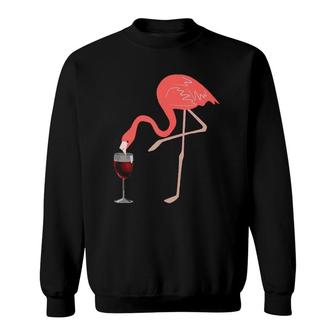 Wine Lover's Pink Flamingo Fun Party Gift Tank Top Sweatshirt | Mazezy
