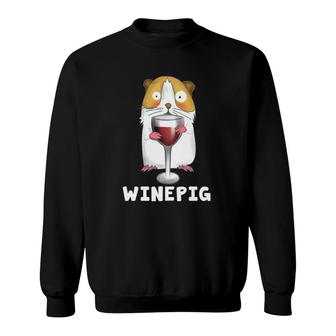 Winepig Guinea Pig Mom Gift Wine Wine Glass Sweatshirt | Mazezy